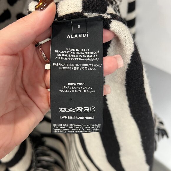 $2930 Alanui Charcoal Brown Ivory Fringe Tassel Cardigan Wool Sweater size Small - Picture 9 of 9